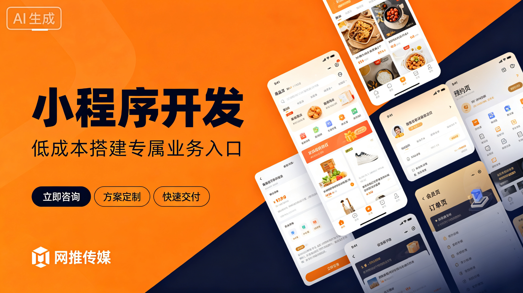 小程序开发宣传图展示移动端应用界面